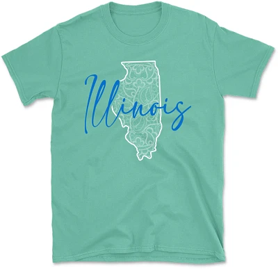 State Life Women's iLLINOIS INSIDE LACE Short Sleeve Graphic T-shirt