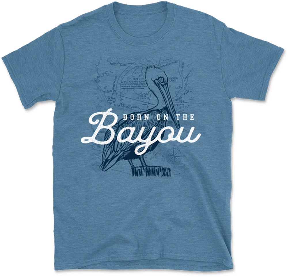 State Life Men's LOUISIANA BORN ON THE BAYOU Short Sleeve Graphic T-shirt