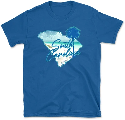 State Life Men's SOUTH CAROLINA WHITE BEACH Short Sleeve Graphic T-shirt