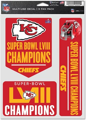 Wincraft Super Bowl LVIII Champ Kansas City Chiefs 3-pack Fan Decal 5.5"x7.75"                                                  