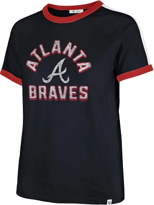 '47 Women's Atlanta Braves Double Header Sweet Heat Peyton Short Sleeve T-shirt