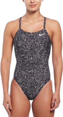 Nike Women's HydraStrong Multi-Print Racerback One Piece Swimsuit