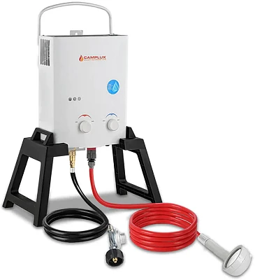 CampLux Outdoor Propane 1.32 GPM Tankless Water Heater with Stand and Storage Bag                                               