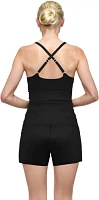 Freely Women's Solid High Neck Keyhole Tankini