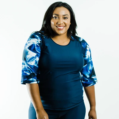 Calypsa Women's Loose Fit Margaux Plus-Size Swim Top