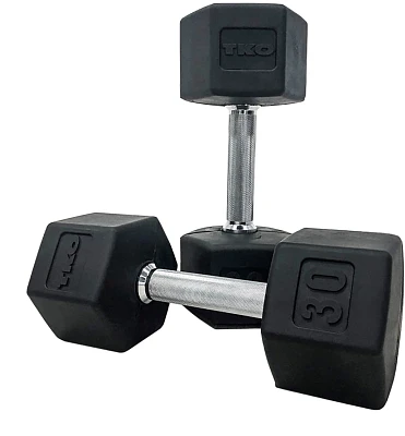 TKO Rubber Hex Dumbbell 5 - 50 lb Weight Set