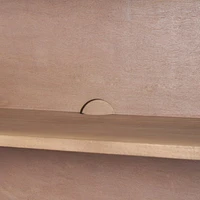 Sorina Reverse Fluted Light Brown Wood Accent Cabinet