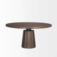 Swanson 60" Light Brown Wood Round Pedestal Dining Table