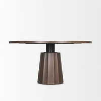 Swanson 60" Light Brown Wood Round Pedestal Dining Table