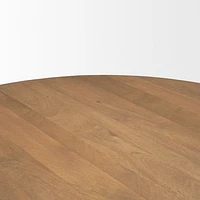 Swanson 60" Light Brown Wood Round Pedestal Dining Table