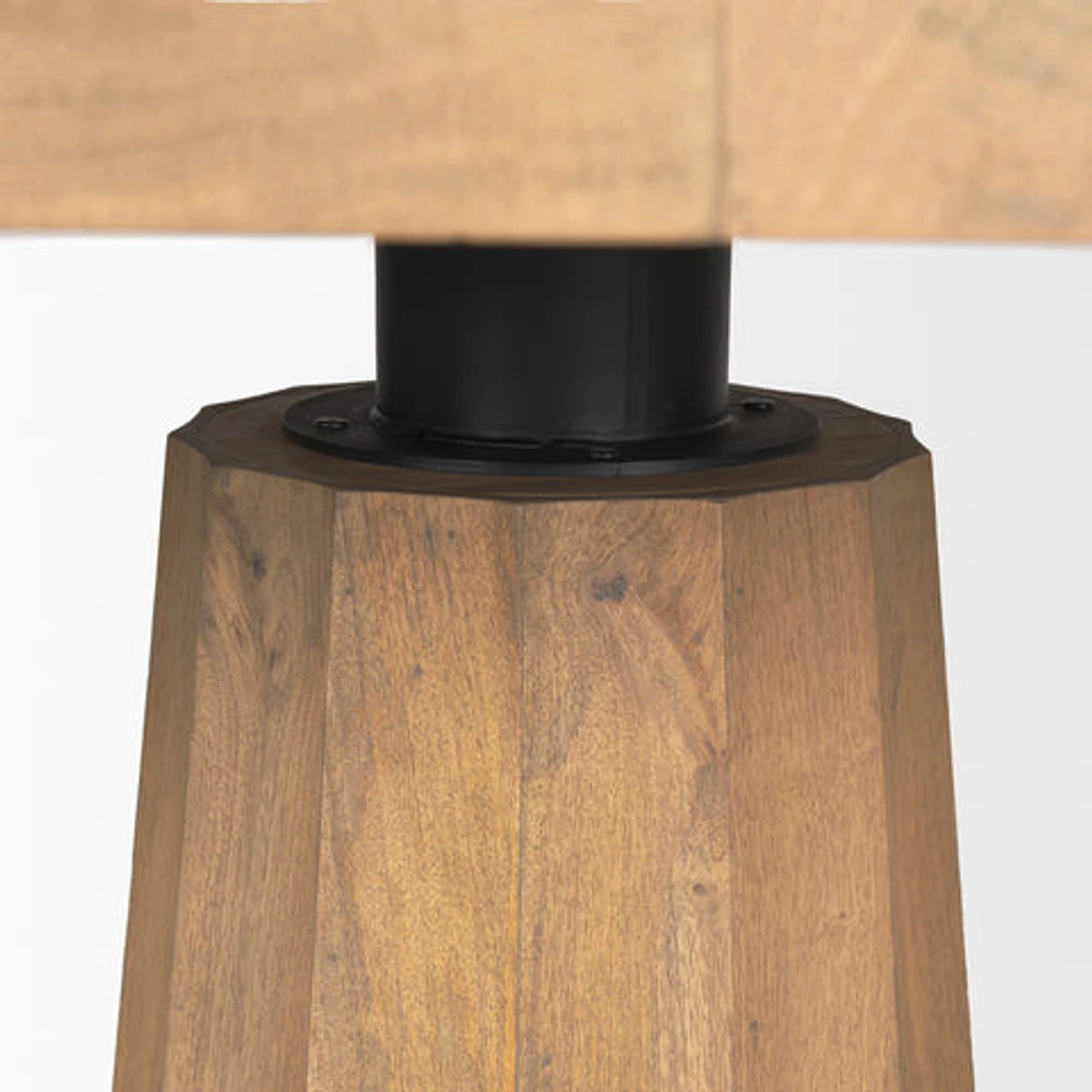 Swanson 60" Light Brown Wood Round Pedestal Dining Table
