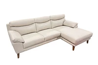 Floor Model Farmi Genuine Leather Sectional - Grey