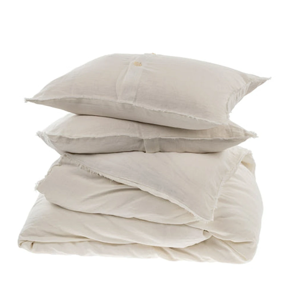 Lina Linen Duvet Set Ivory - Queen