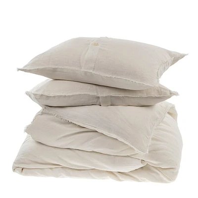 Lina Linen Duvet Set Ivory - Queen