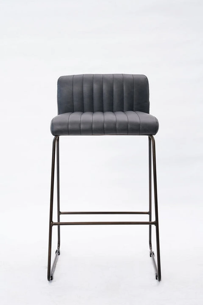 Bourke Counter Height Stool with Dark Grey Faux Leather Seat