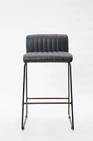 Bourke Counter Height Stool with Dark Grey Faux Leather Seat