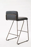 Bourke Counter Height Stool with Dark Grey Faux Leather Seat