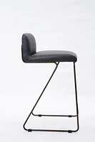 Bourke Counter Height Stool with Dark Grey Faux Leather Seat