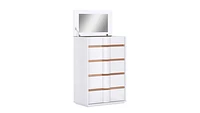 Ondine Glossy White Drawer Chest