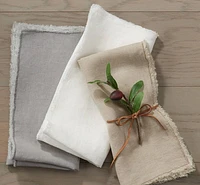 Fringe Linen Table Napkins (Set of 4) 20" - Natural