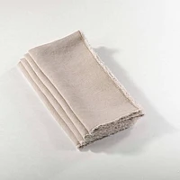 Fringe Linen Table Napkins (Set of 4) 20" - Natural