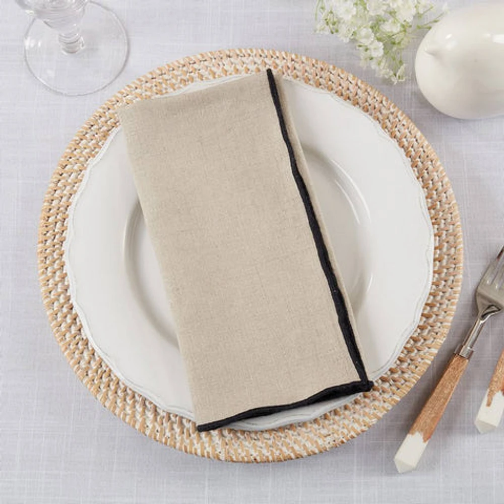 Stonewashed Stitch Border Table Napkins (Set of 4)