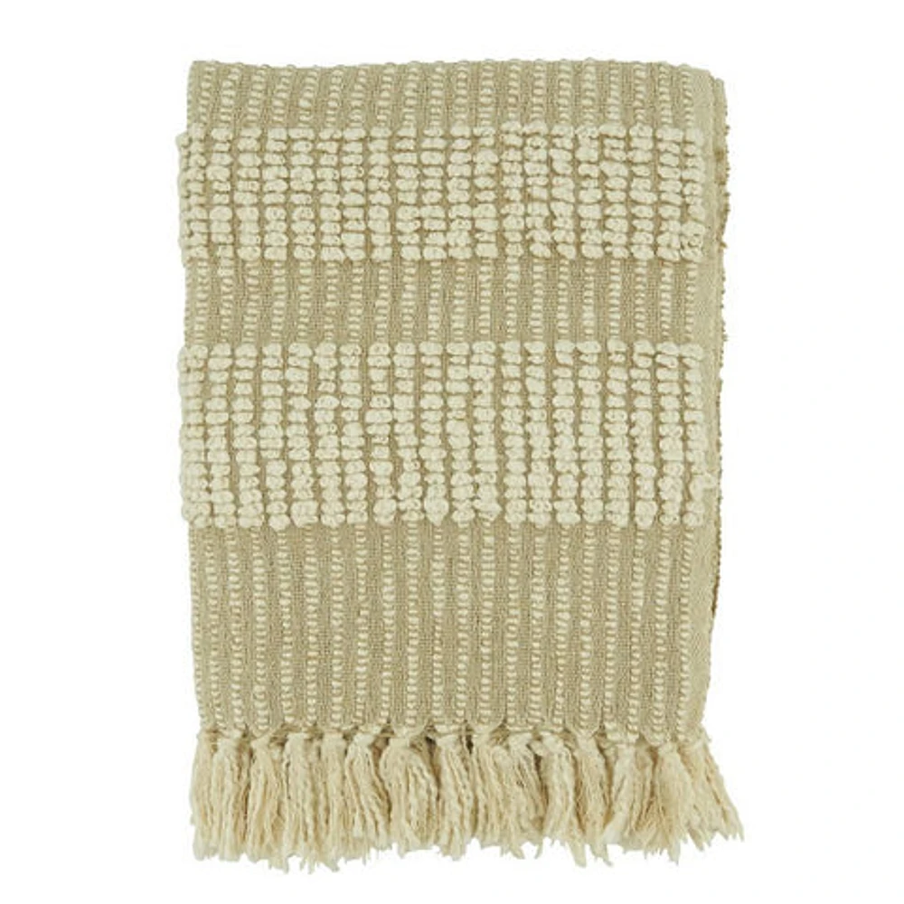 Woven Stripe Throw Blanket - Natural