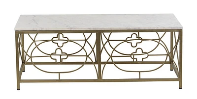 FLOOR MODEL Catherine Coffee Table Gold with Marble top