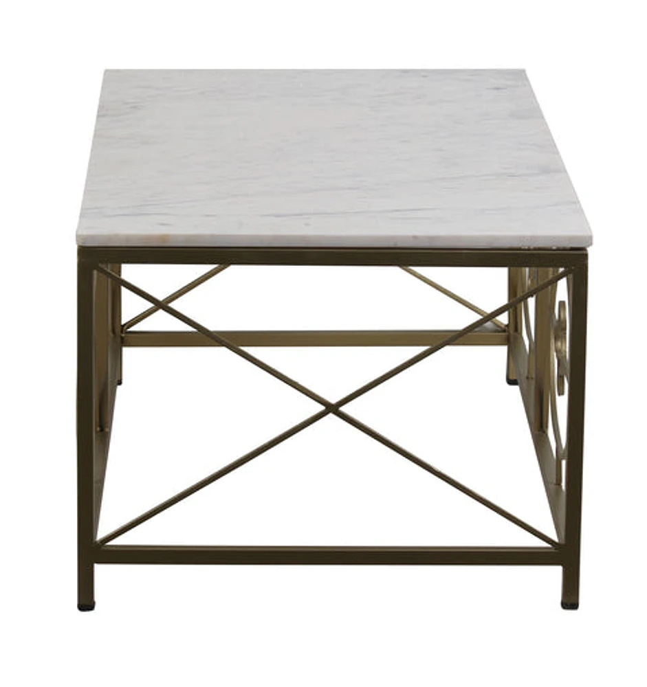 FLOOR MODEL Catherine Coffee Table Gold with Marble top