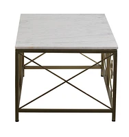 FLOOR MODEL Catherine Coffee Table Gold with Marble top