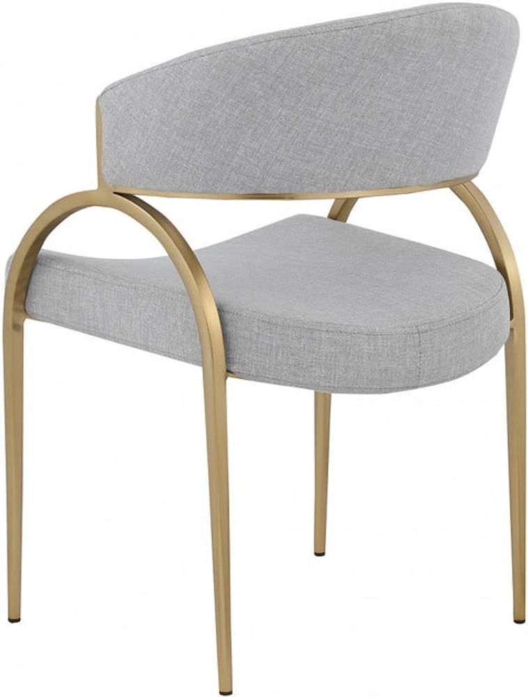 FLOOR MODEL Monet Gold Linen Textured Dining Chair - Grey