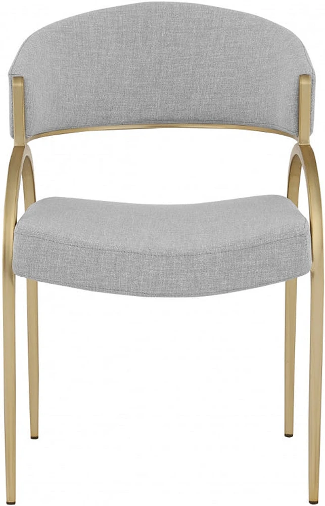 FLOOR MODEL Monet Gold Linen Textured Dining Chair - Grey