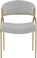 FLOOR MODEL Monet Gold Linen Textured Dining Chair - Grey