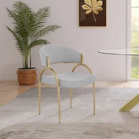 FLOOR MODEL Monet Gold Linen Textured Dining Chair - Grey