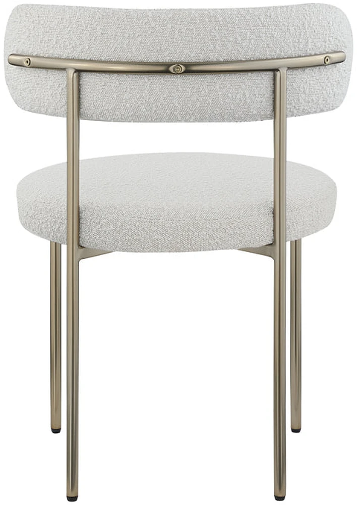 Ronda Boucle Fabric Dining Chair Brushed Brass