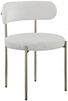 Ronda Boucle Fabric Dining Chair Brushed Brass