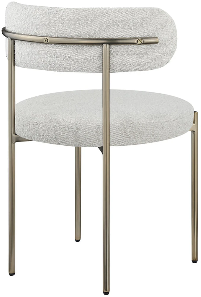 Ronda Boucle Fabric Dining Chair Brushed Brass