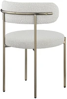 Ronda Boucle Fabric Dining Chair Brushed Brass