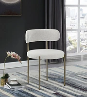 Ronda Boucle Fabric Dining Chair Brushed Brass