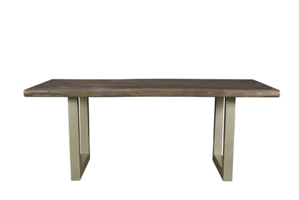 TAJ Large Dining Table - Vinegar Matte Top/ U Tube Metal Base