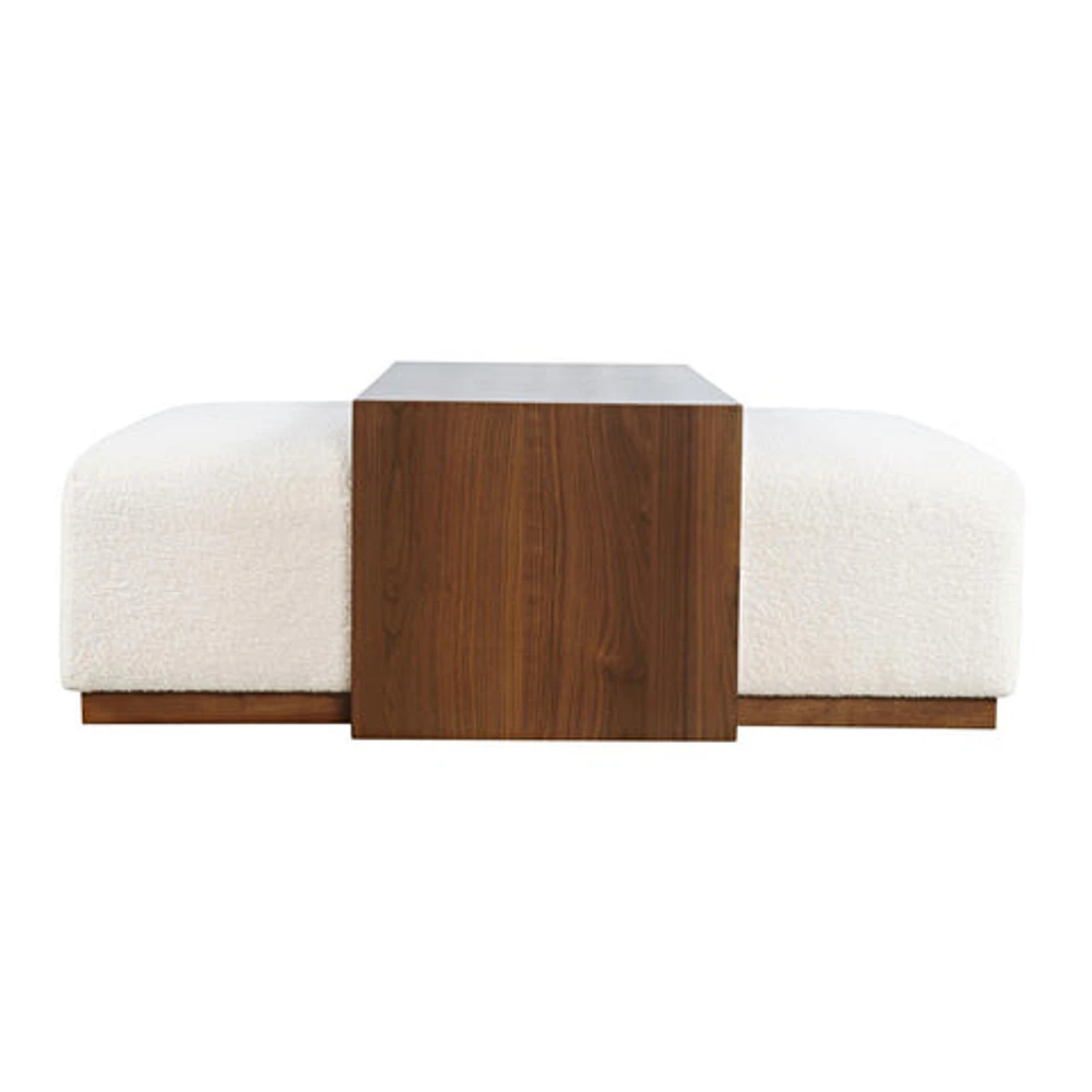 Hudson Sliding Ottoman w Caster Wheels and Table Top