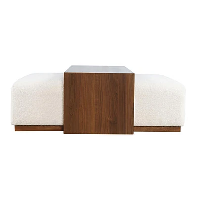 Hudson Sliding Ottoman w Caster Wheels and Table Top