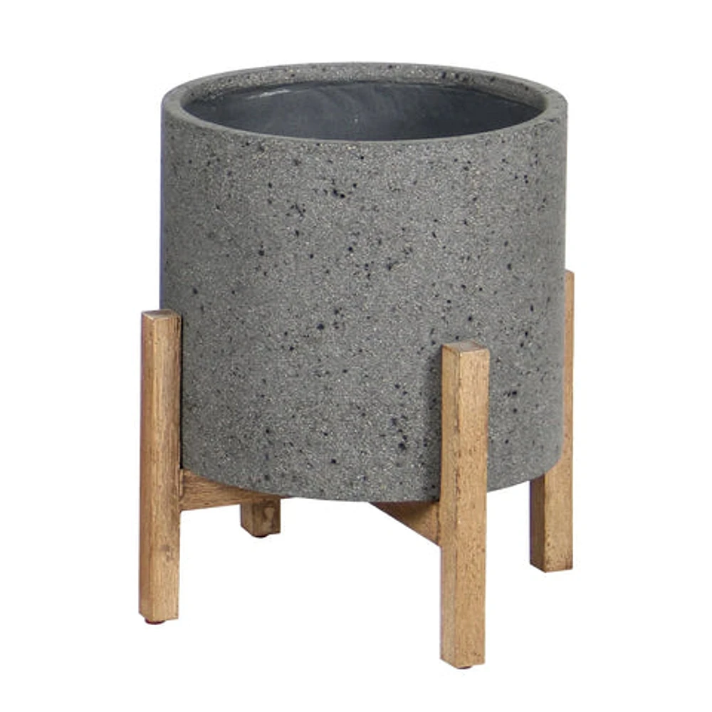 Patio Round Standing Pot - Natural Stone
