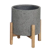 Patio Round Standing Pot - Natural Stone