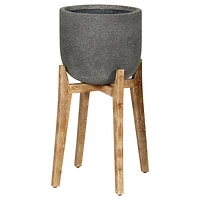 Patio Round Standing Pot - Natural Stone