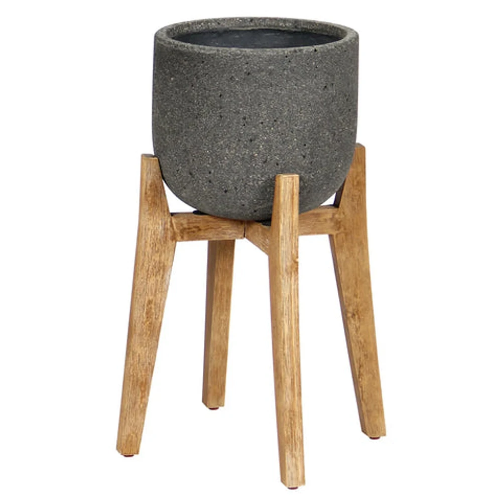 Patio Round Standing Pot - Natural Stone