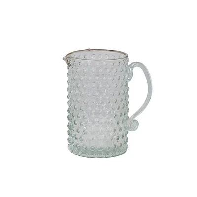 Hand-Blown Glass Hobnail Pitcher - 42 oz.