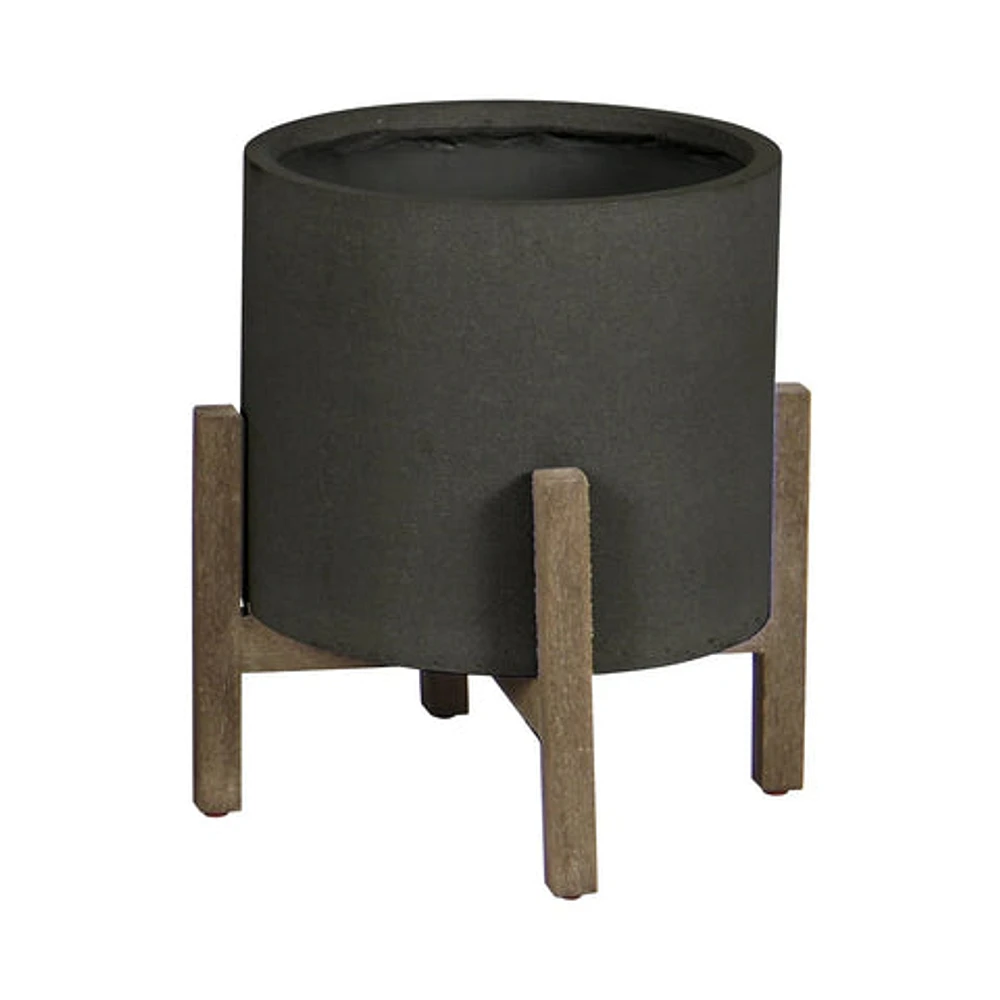Patio Round Standing Pot - Natural Stone
