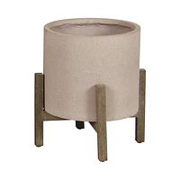 Patio Round Standing Pot - Natural Stone