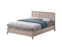 STARK QUEEN PLATFORM BED - WHITEWASH